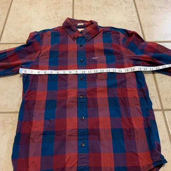 Hollister Plaid Flannel Shirt - Red & Blue - Size Small - Picture 2 of 5